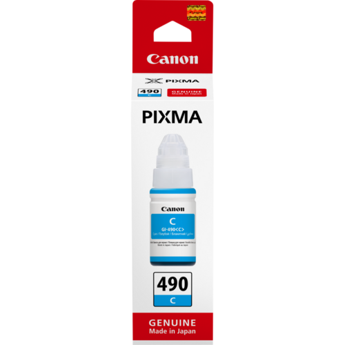 דיו מקורי Canon GI-490 C ציאן – אריזה מלפנים