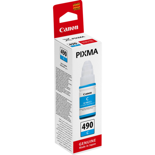 דיו מקורי Canon GI-490 C ציאן – אריזה בזווית