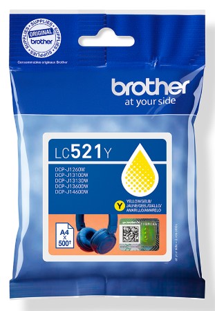 LC521Y מחסנית דיו צהוב מקורי של brother