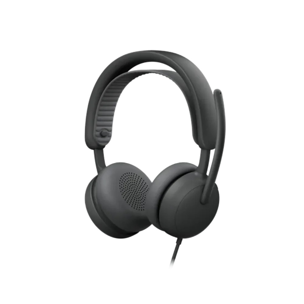 אוזניות חוטיות צבע אפור Logitech Zone Wired 2