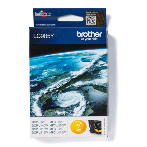 מחסנית דיו מקורית Brother LC985Y צהוב – אריזה