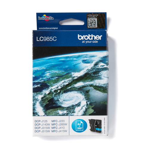 מחסנית דיו מקורית Brother LC985C כחול – אריזה