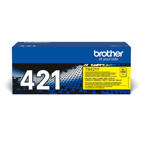 טונר מקורי Brother TN-421Y צהוב – אריזה