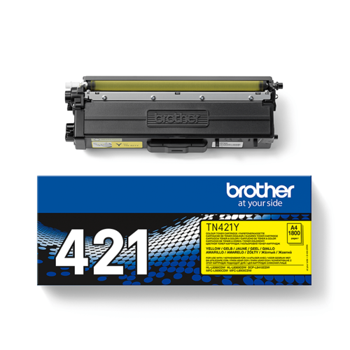 טונר מקורי Brother TN-421Y צהוב – מחסנית ואריזה