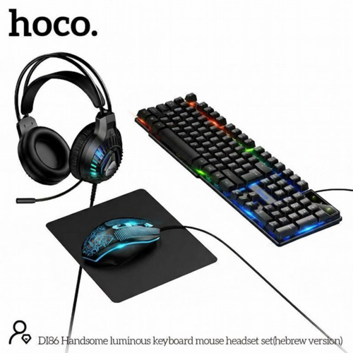 סט גיימינג Hoco DI86 ‏4 ב-1 עם RGB