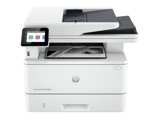 מדפסת לייזר משולבת שחור-לבן HP LaserJet Pro MFP 4102fdw - מבט חזית