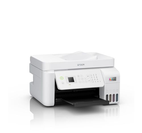 מדפסת הזרקת דיו משולבת Epson EcoTank L5296 לבנה, מבט בזווית משמאל