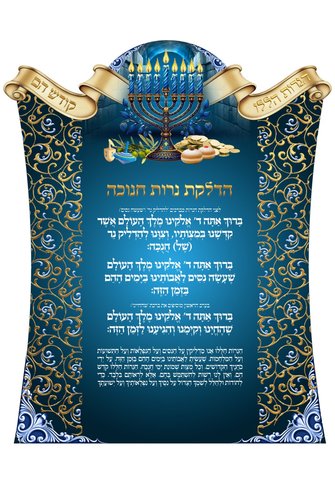 ברכות חנוכה כחול סרט