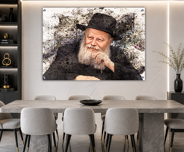 תמונות צדיקים - הרבי מליובאוויטש בעיצוב מרשים וצבעוני קנבס/זכוכית