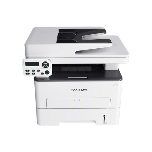 מדפסת לייזר משולבת שחור-לבן Pantum M7100DW – מבט קדמי מלמעלה עם מזין מסמכים