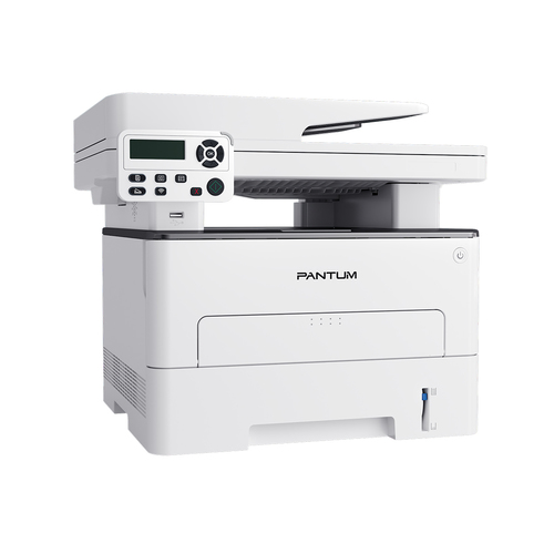 מדפסת לייזר משולבת שחור-לבן Pantum M7100DW – מבט אלכסוני, חזית וצד ימין