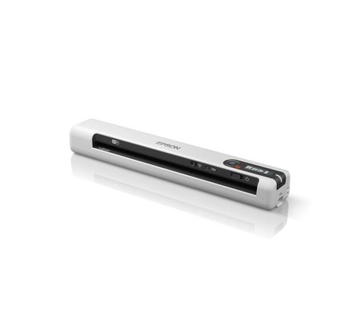 סורק נייד אלחוטי Epson WorkForce DS-80W – מבט אלכסוני, הקצה הימני קרוב למצלמה