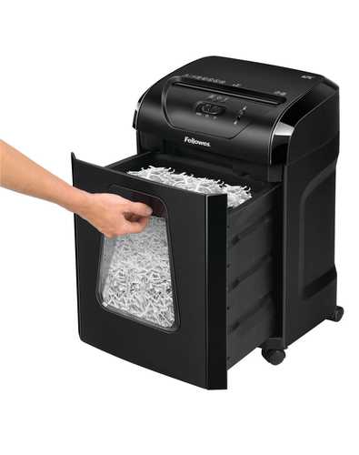 מגרסת נייר Fellowes Powershred 12C – מגירת הגזירים נשלפת החוצה