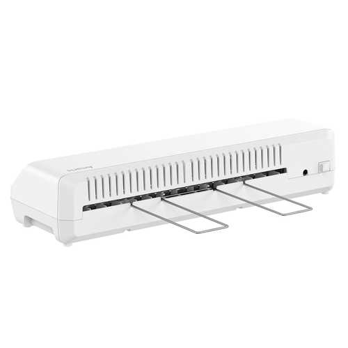 מכונת למינציה A3 Fellowes Amaris – מבט אחורי משמאל עם מגש היציאה הפרוש