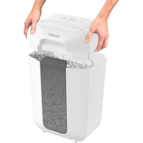 מגרסת נייר Fellowes Powershred LX70 לבנה – הרמת ראש המכונה לריקון פח הגרוסת