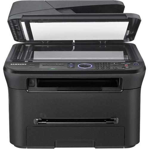 מדפסת לייזר משולבת Samsung SCX-4623F – מבט חזית עם מכסה הסורק פתוח