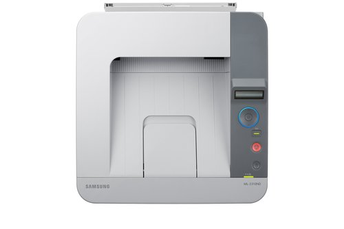 מדפסת לייזר מונו Samsung ML-3310ND – מבט מלמעלה: לוח בקרה ומגש הפלט