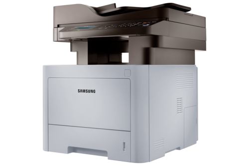 מדפסת לייזר משולבת Samsung ProXpress M3370FD - מבט אלכסוני מהצד עם פתחי אוורור