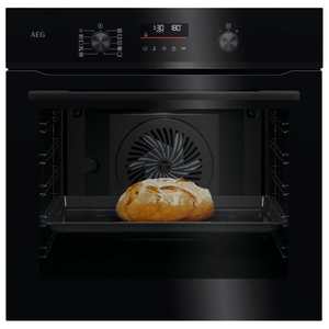 תנור בנוי פירוליטי 71 ליטר AEG ABA55411B SteamBake זכוכית שחורה