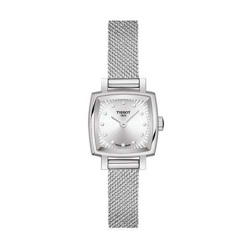 שעון TISSOT דגם T0581091103600 לאישה לוח כסוף רצועת פלדת אל חלד בצבע אפור