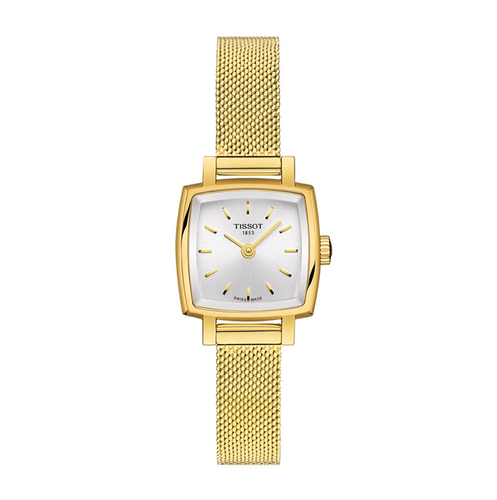 שעון TISSOT דגם T0581093303100 לאישה לוח כסוף רצועת פלדת אל חלד בצבע זהב