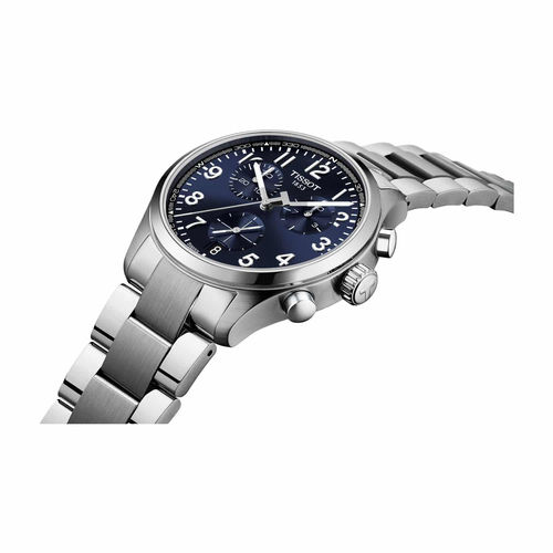 שעון TISSOT דגם T1164171104200 לגבר לוח כחול רצועת פלדת אל-חלד בצבע אפור – תמונה 2