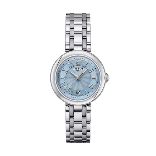 שעון TISSOT דגם T1260101113300 לאישה לוח תכלת רצועת פלדת אל-חלד