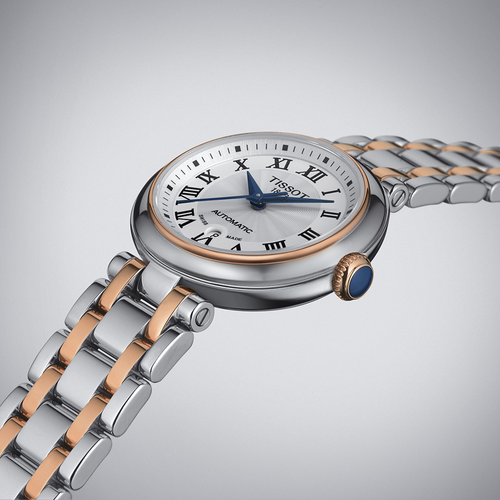 שעון TISSOT דגם T1262072201300 לאישה לוח אפור רצועת מתכת – תמונה 3