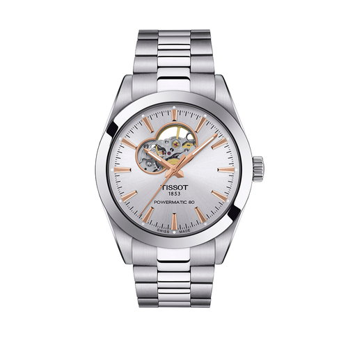 שעון TISSOT דגם T1274071103101 לגבר לוח כסף רצועת פלדת אל-חלד