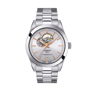 שעון טיסו Tissot לגבר Gentleman Powermatic 80 Open Heart דגם T1274071103101