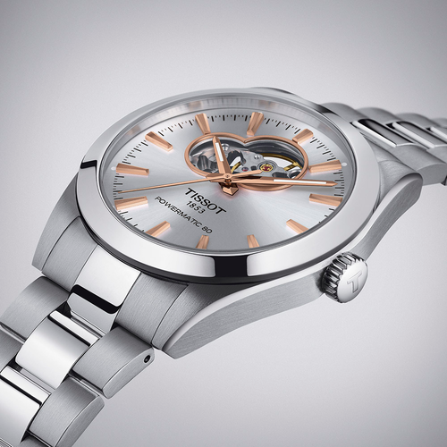 שעון TISSOT דגם T1274071103101 לגבר לוח כסף רצועת פלדת אל-חלד – תמונה 2