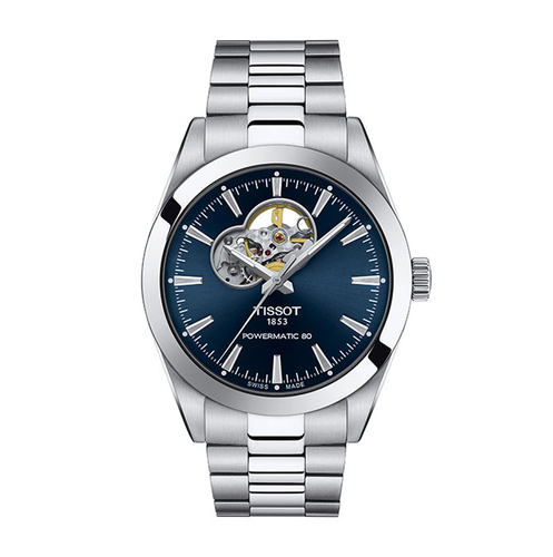 שעון TISSOT דגם T1274071104101 לגבר לוח כחול רצועת פלדת אל-חלד
