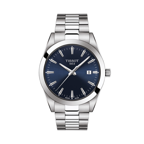 שעון TISSOT דגם T1274101104100 לגבר לוח כחול רצועת מתכת