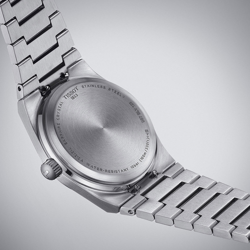 שעון TISSOT דגם T1372101135100 לאישה לוח תכלת רצועת פלדת אל-חלד בצבע אפור – תמונה 4