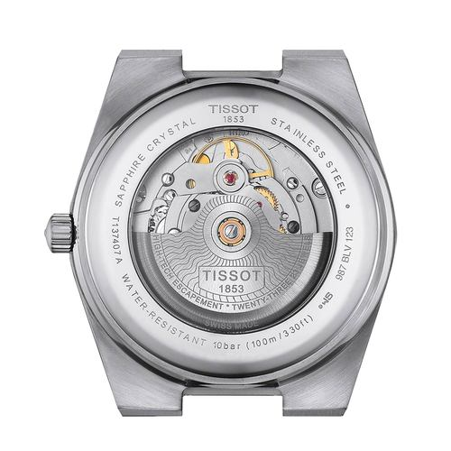 שעון TISSOT דגם T1374071135101 לגבר לוח כחול כהה משולב תכלת רצועת פלדת אל-חלד – תמונה 4
