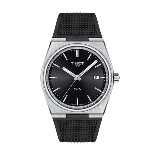 שעון TISSOT דגם T1374101705100 לגבר לוח שחור רצועת גומי FKM בצבע שחור