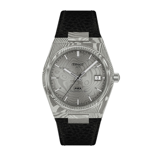 שעון TISSOT דגם T1378079608100 לגבר לוח אפור רצועת עור בצבע שחור