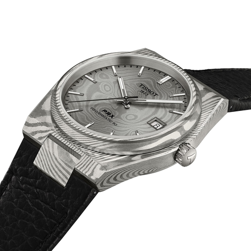 שעון TISSOT דגם T1378079608100 לגבר לוח אפור רצועת עור בצבע שחור – תמונה 3