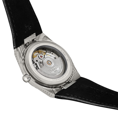 שעון TISSOT דגם T1378079608100 לגבר לוח אפור רצועת עור בצבע שחור – תמונה 4