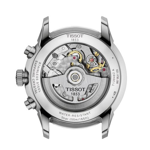 שעון TISSOT דגם T1394621103800 לגבר לוח כסוף רצועת פלדת אל-חלד – תמונה 3