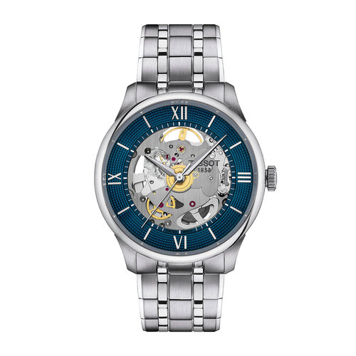 שעון TISSOT דגם T1398361104800 לגבר לוח כחול רצועת פלדת אל-חלד