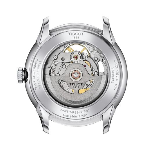 שעון TISSOT דגם T1398361104800 לגבר לוח כחול רצועת פלדת אל-חלד – תמונה 3