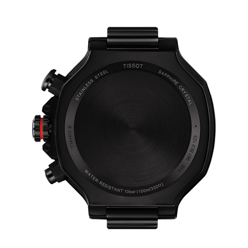 שעון TISSOT דגם T1414173706101 לגבר לוח שחור רצועת גומי בצבע ירוק זית – תמונה 6