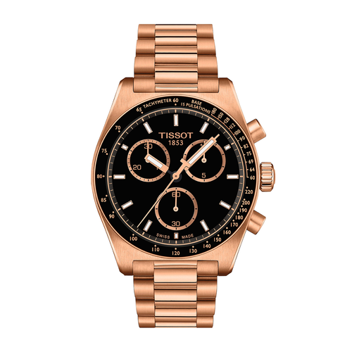 שעון TISSOT דגם T1494173305100 לגבר לוח שחור רצועת פלדת אל-חלד בצבע כסף