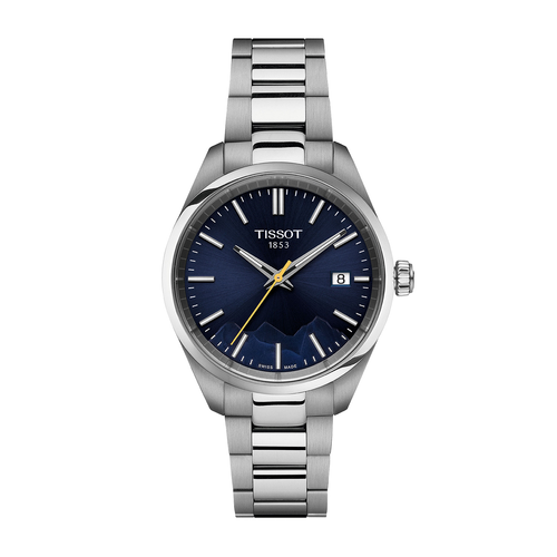 שעון TISSOT דגם T1502101104101 לאישה לוח כחול רצועת פלדת אל-חלד בצבע כסף