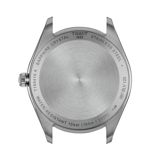 שעון TISSOT דגם T1504101135100 לגבר לוח תכלת רצועת פלדת אל-חלד בצבע כסף – תמונה 3