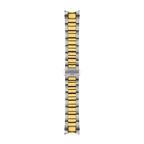 שעון TISSOT דגם T1504102204100 לגבר לוח כחול רצועת פלדת אל-חלד בצבע כסף וזהב – תמונה 2
