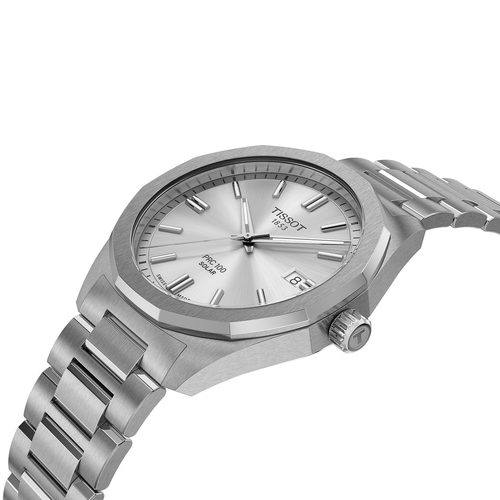 שעון TISSOT דגם T1514221103100 לגבר לוח כסף רצועת פלדת אל-חלד בצבע כסף – תמונה 2