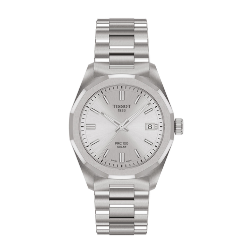 שעון TISSOT דגם T1518221103100 לאישה לוח כסף רצועת פלדת אל-חלד בצבע כסף