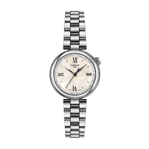 שעון TISSOT דגם T1520101111800 לאישה לוח לבן פנינה רצועת פלדת אל-חלד